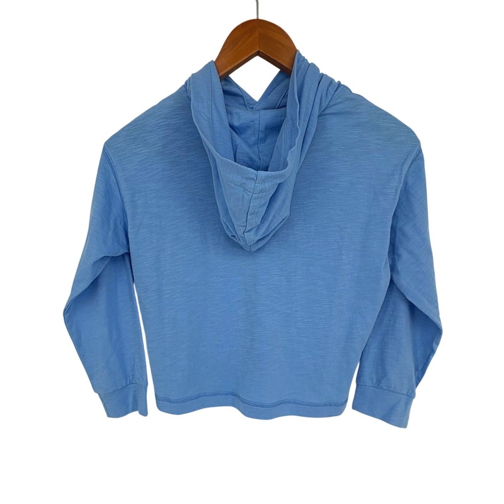 Blue Slub Jersey Pullover Hoodie Kids X-Small 4-5 Long Sleeve Fall Wonder Nation - Picture 2 of 9